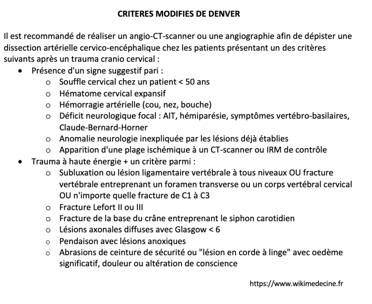 Critères modifiés de Denver