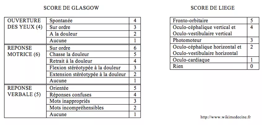 Score de Glasgow-Liège